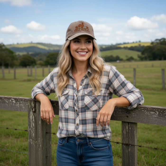 Boné Marrom Estonado