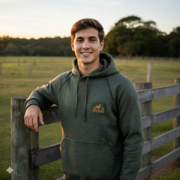 Moletom Verde Estonado com Bolso