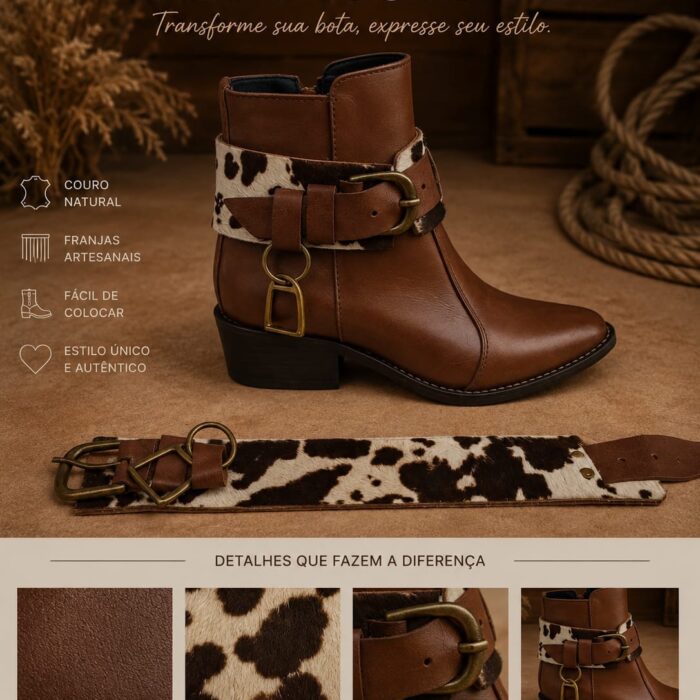 Acessório removível para bota modelo Estância em couro natural