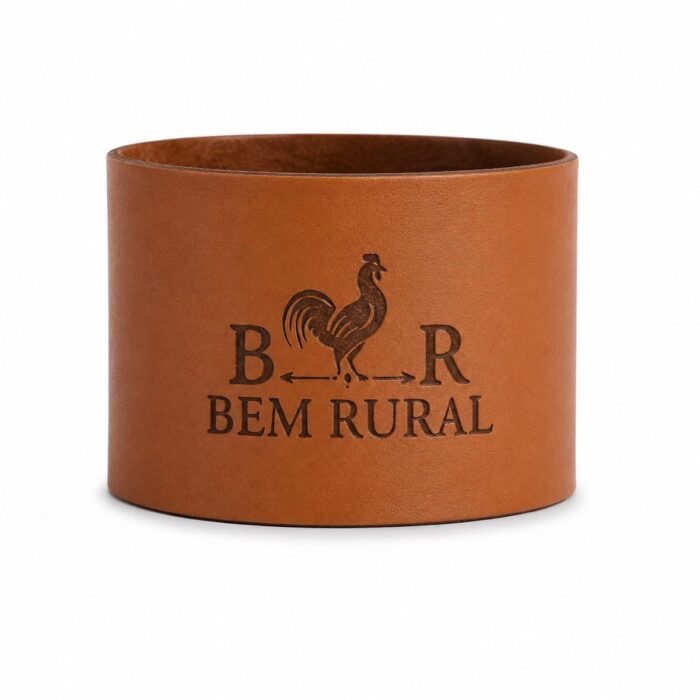 Porta Guardanapo em Couro Natural - Bem Rural
